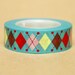 SALE - Funtape Masking Tape - Blue Argyle Diamonds - 25% off