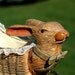 antique baby doll buggy, pram, carriage, stroller with carved rabbit's head L