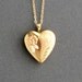 Vintage Heart Locket . Pink Green Rose Gold Fill .