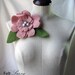 Brooch - Recycled Wool Sweater - Romantic Pink Flower - by FeltSassy