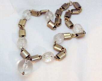 Chunky Bold Lucite Vintage Bead Necklace