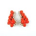 Vintage Statement Climbing Earrings Hot Neon Orange Wedding White Rhinestone Glass Jewelry