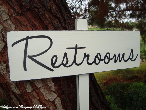 DiReCTioNaL WeDDiNg SiGn RestRooMs SiGn Modern Style