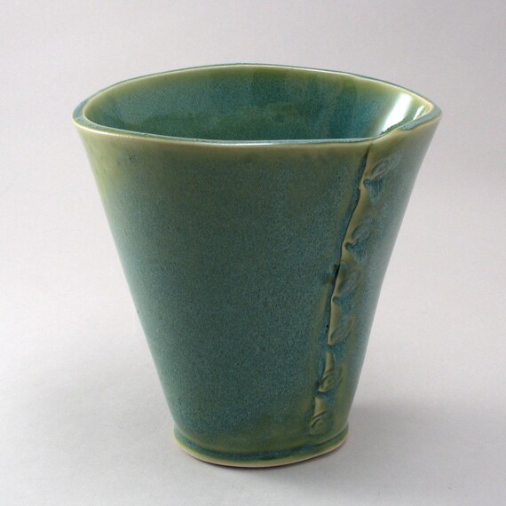 Ceramic Oval Flower VaseTealPottery