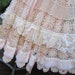 Vintage Kitty.. vintage crochet.. romantic full circle skirt.. shabby chic, lace, roses, pink, cream, ecru.. Lge/xl.
