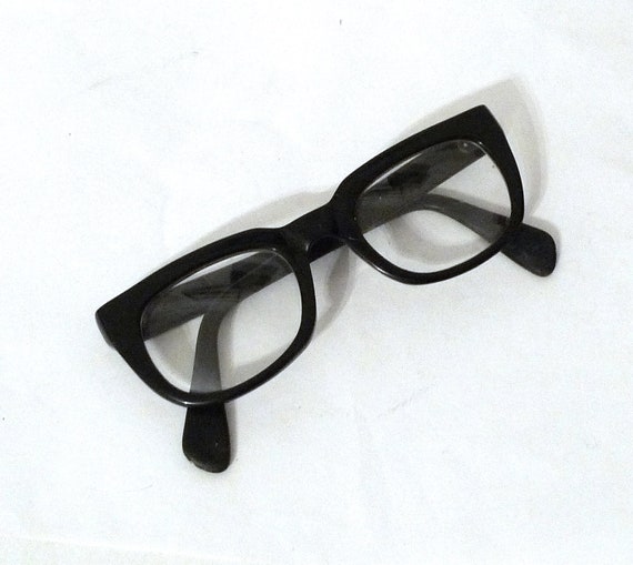 Bold Black Horn Rimmed Eyeglasses Frames 48 24 Mad Men