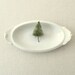 Antique White Oval Ironstone Relish Dish
