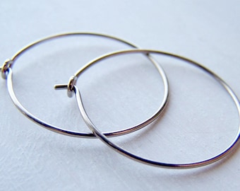 hypoallergenic pure titanium hoop earrings for sensitive ears handmade by Variya
