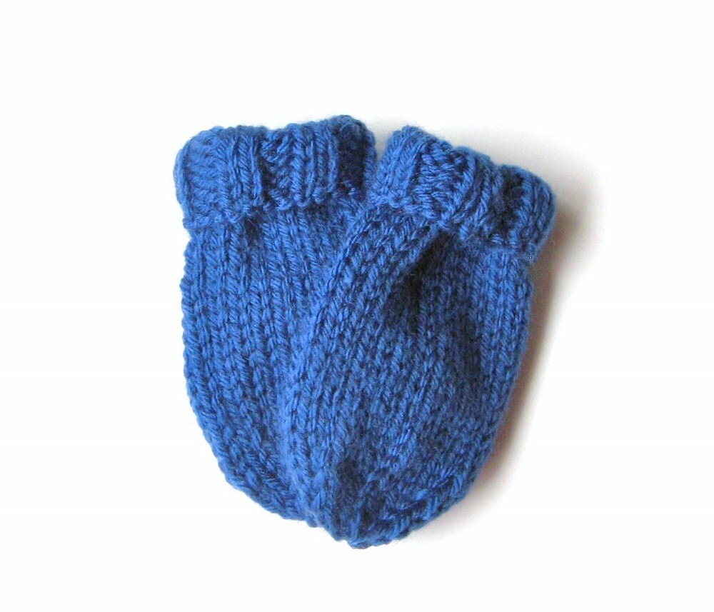 Baby Mittens 6 to 12 Months Hand Knit Thumbless Mitts in