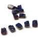 Midnight Blue Color Quartz Titanium Rectangle Druzy geode bead, 10x15mm (ONE BEAD)