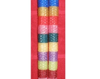 Rainbow Croquet Poles Pure Beeswax Tapers