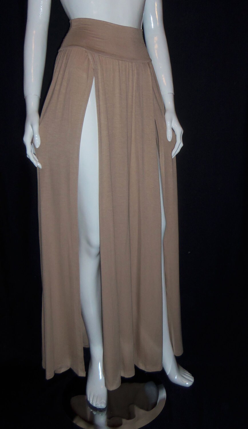 double high slit maxi skirt