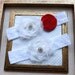 Wedding Garter - Bridal Garter and Toss Garter - Lace Garter - Ivory and Red Wedding Garter Set