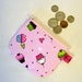 Mini Coin Purse CUPCAKES Hearts Sprinkles Pink Lime Chocolate Little Zipper Change Purse Handmade