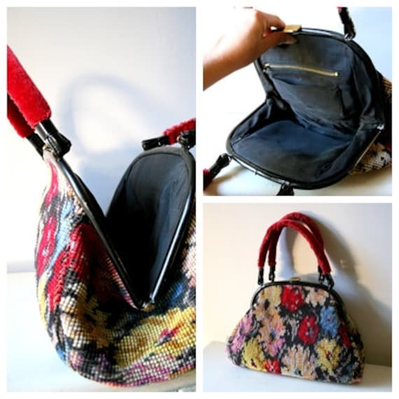 Vintage Tapestry Carpet Bag Purse