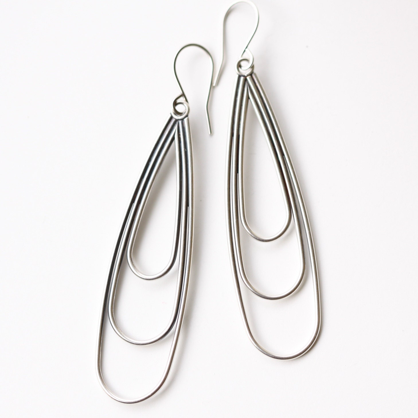 Long silver earings Clearance