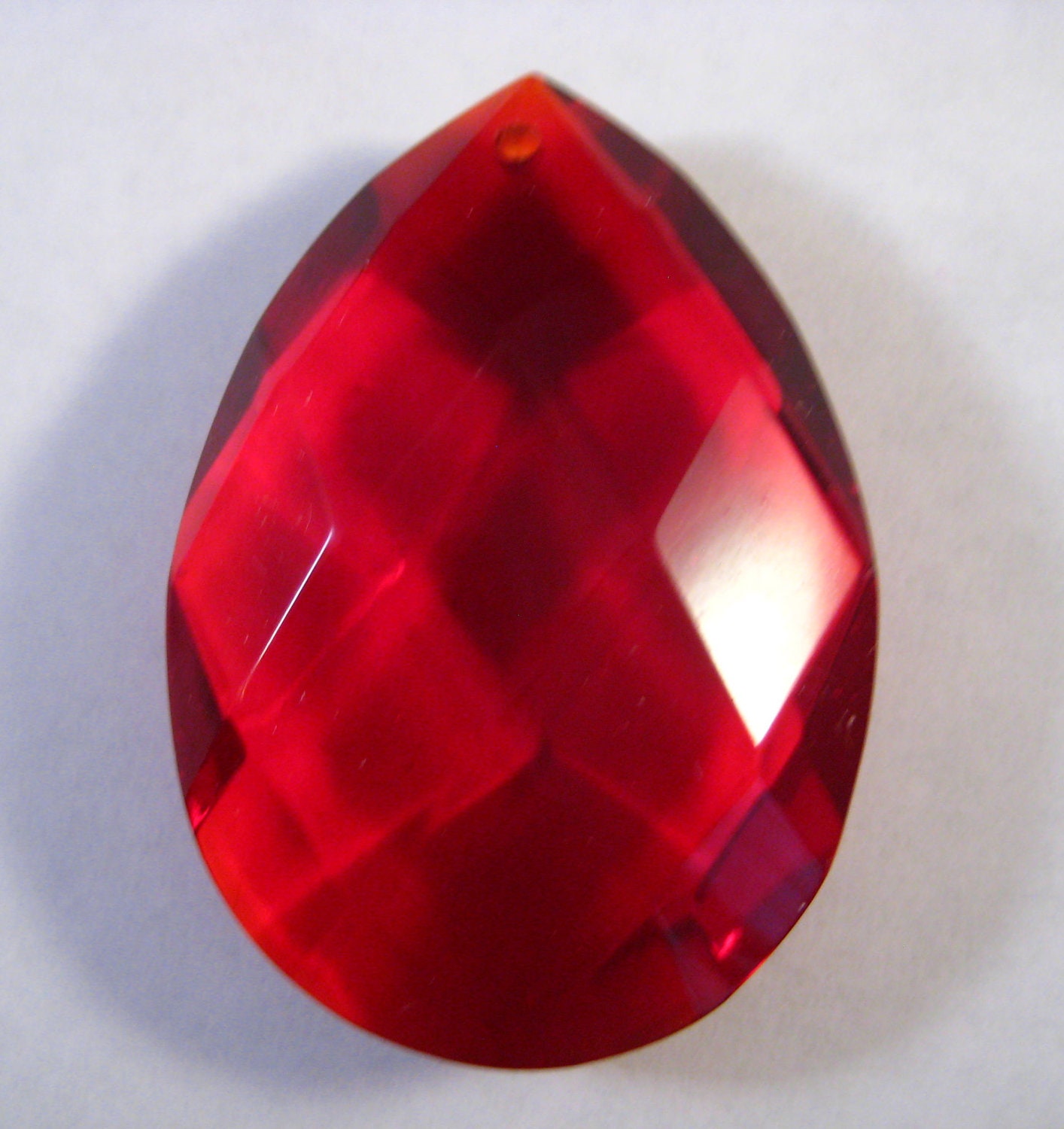 Red Chandelier Crystals Prisms Huge 4 Inch 102mm x 63mm