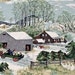 Grandma Moses Vintage Barkcloth Piece "Early Springtime On The Farm" 41x32 Inches