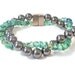Magnetic Hematite and Seafoam Czech Glass Bracelet, Holistic Health, Arthritis Jewelry