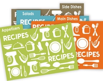 Kitchen Theme Recipe Card Dividers 4x6 Printable No 836