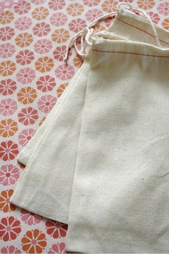 BLANK Cotton Cloth Drawstring Bags - 6 x 8 Inches - for Stamping ...