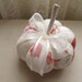 Off White Decorative Pumpkin in Red Floral Fall Decor