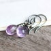 February Birthstone Amethyst Earrings Wire Wrapped in Oxidized Sterling Silver - Provence - Birthstone Jewelry Gift Under 30