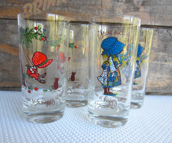 Vintage Holly Hobbie Glasses Start Your Day In A Happy Way