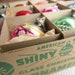 Vintage Box of Shiny Brite Decorated Glass Ball Christmas Tree Ornaments Original Box of 12