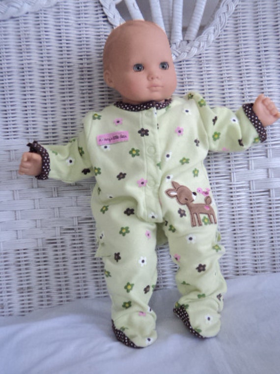 Bitty Baby Girl Footed Pajamas by btcrafts on Etsy