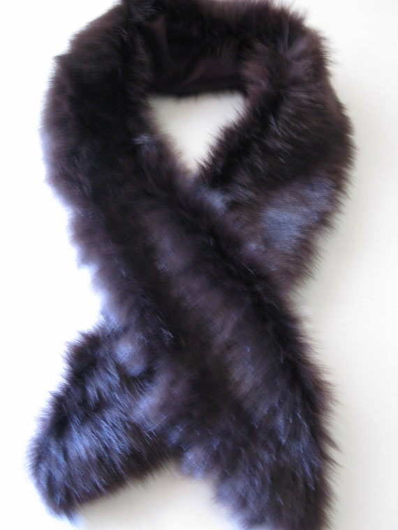 Faux Fur Boa Wrap Scarf Purple