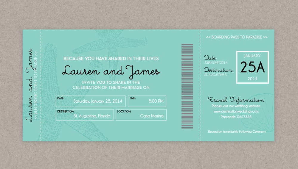 Announce Your Destination Wedding With Boarding Pass Invitations