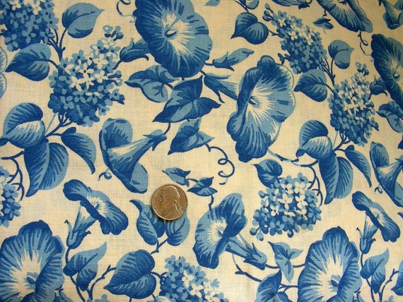 Vintage Cotton Feedsack FEED Sack Fabric - - BEAUTIFUL BLUE  White ...
