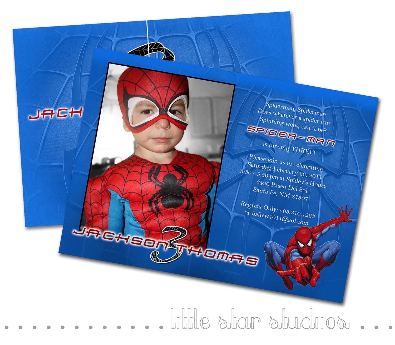 Personalized Spiderman Invitations With Photo 3