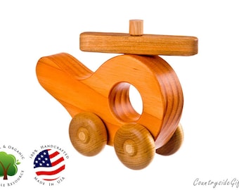 Wooden Toy Helicopter - Natural & Organic Wooden Toy Helicopter - Wood Toy Helicopter