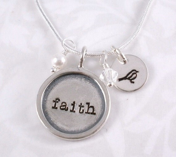 Hand Stamped Faith Necklace