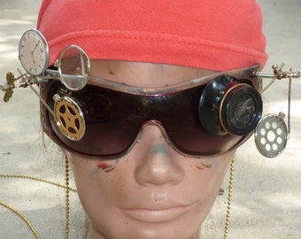Steampunk Goggles Glasses lenses loops cyber---RARE- Marc Jacobs Sunglasses