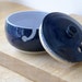 RESERVED FOR MadderHatter - Stoneware lidded pottery yarn bowl with paw print