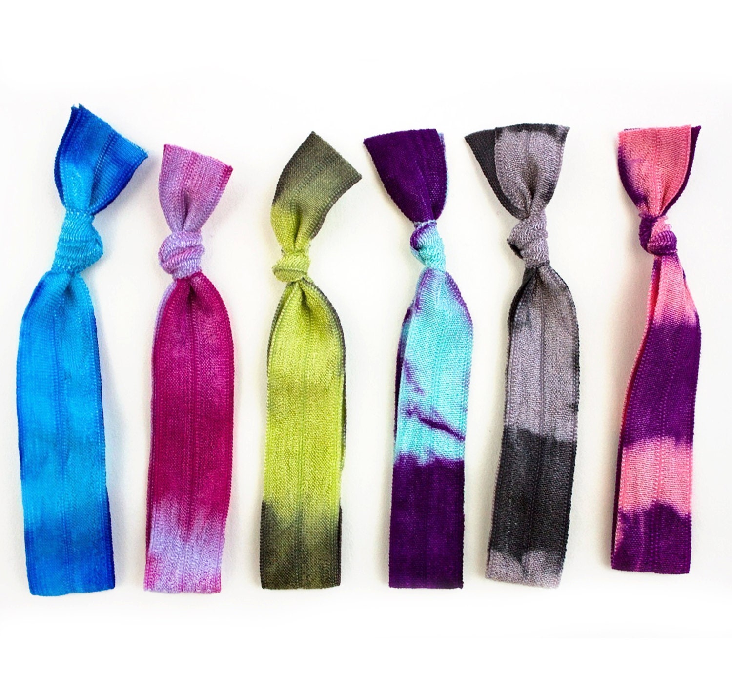 The Iridescent Tie Dye Hair Tie Package 6 Elastic by ManeMessage