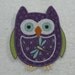 Owl Fabric Embroidered Iron On Applique Patch Ready to Ship