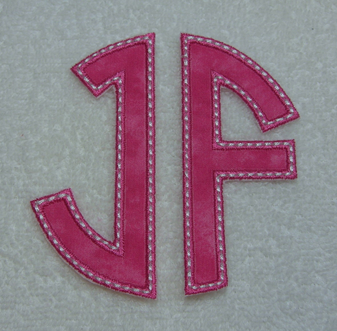 Double Circle Monogram Fabric Embroidered Iron On Applique