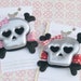 Gwen - Skull Rocker Chic Hair Clip - U PICK - Red or Pink / Pirate Costume / Halloween Hair Clips