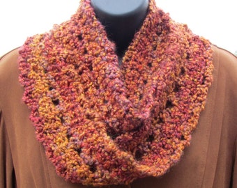 Handmade Copper Fire Eternity Scarf (Circle, Snood, Infinity Scarf) Washable and Dryable