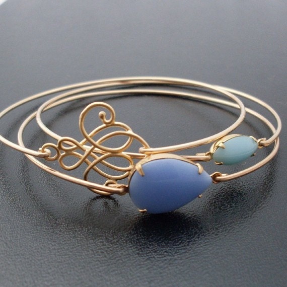 Turquoise Bracelet Anja Turquoise and Gold by FrostedWillow