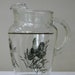 RESERVED for Vicki Vintage Glass Pitcher Black Bird Graphics Bob White Quail Ring Necked Pheasant Black Ducks Mid Century Sportsmen Barware