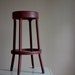 RESERVED. Industrial Chic. Red Metal Vintage Stool.