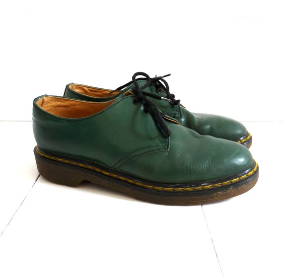 Vintage 80s Green Doc Martens Leather Shoes England