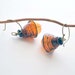 Ribbed Amber Glass Earrings