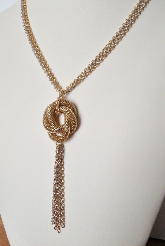 Algerian Love Knot Necklace Antique Gold by on Etsy