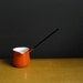 The Little (Orange) Dipper - Vintage Enamel Ladle - Turkish Coffee Pot